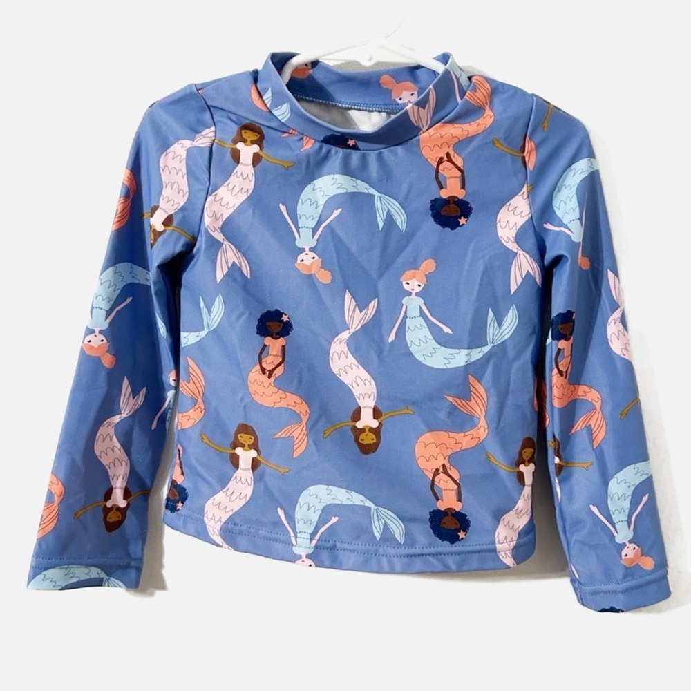 Carters Just One You Mermaid Print Long Sleeve Rash Guard Size 3T Sun Protection